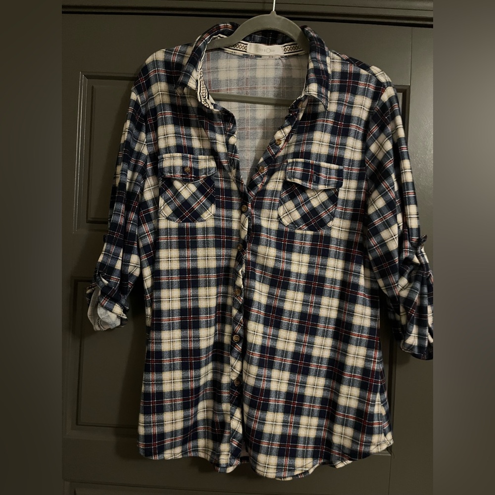 Plaid Button-Up Shirt